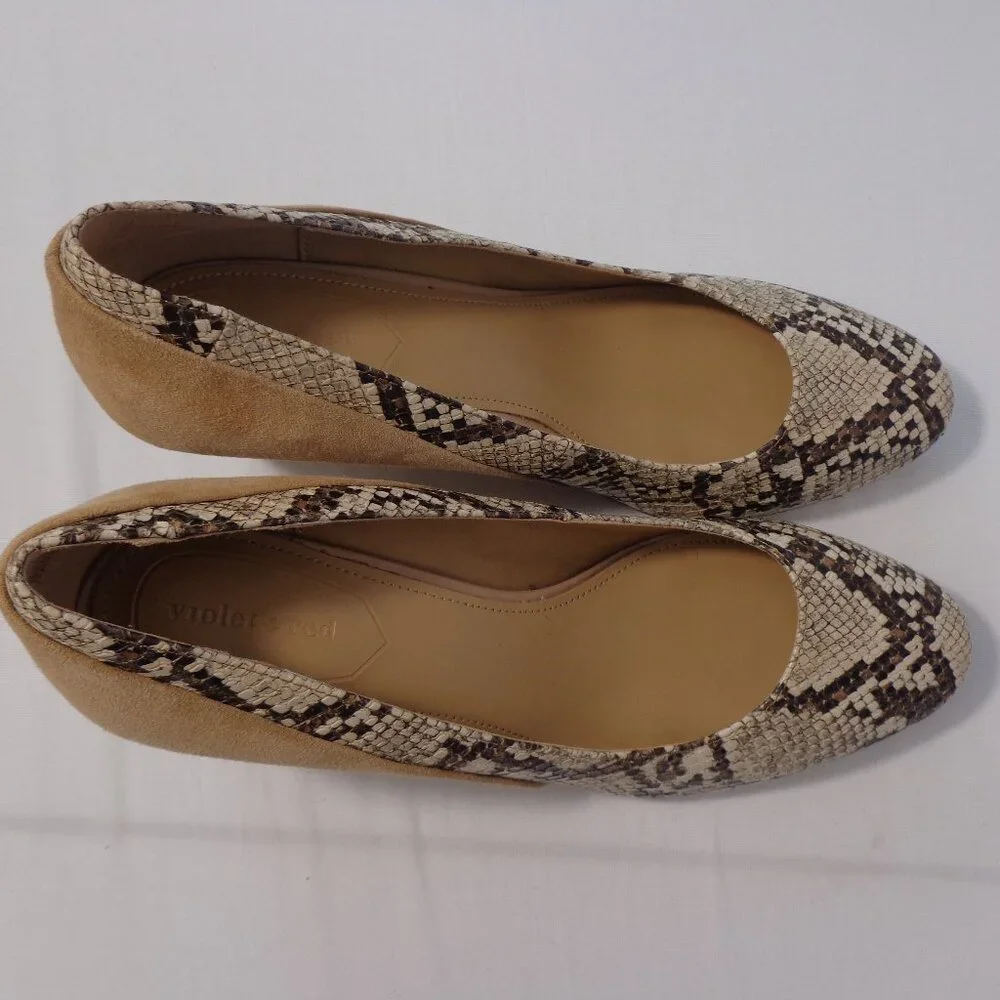 Violet & Red Persia Shoes‎ Wedge Pump Faux Snakeskin Leather Women Size 8.5M